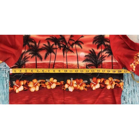 BISHOP ST. APPAREL Blood Orange Hawaiian Shirt Cotton Tropical Beach Sz M EUC - Picture 5 of 7